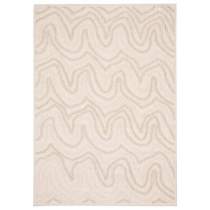 Ecarpet Venus 7-in x 9-in Beige Rectangular Indoor Abstract Area Rug