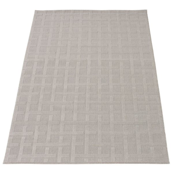 Tapis d'intérieur/extérieur Villa rectangulaire 4 pi x 6 pi au motifs géométriques gris par Ecarpet