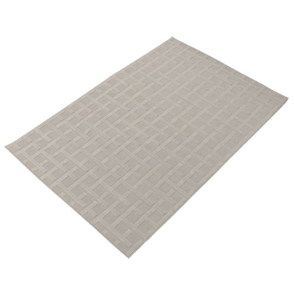 Tapis d'intérieur/extérieur Villa rectangulaire 4 pi x 6 pi au motifs géométriques gris par Ecarpet