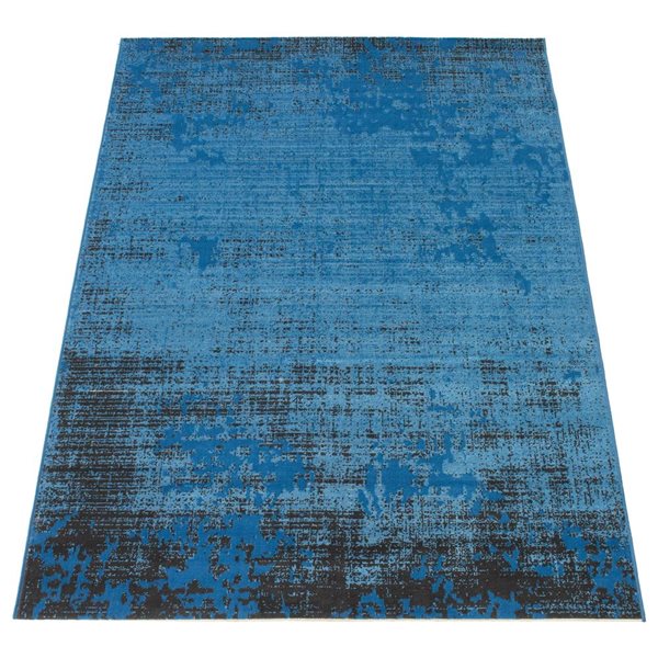 Tapis d'intérieur Vivian rectangulaire 5 pi x 8 pi au motifs abstraits bleu par Ecarpet