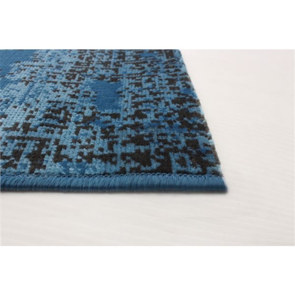 Tapis d'intérieur Vivian rectangulaire 5 pi x 8 pi au motifs abstraits bleu par Ecarpet