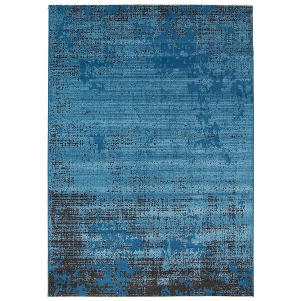 Tapis d'intérieur Vivian rectangulaire 5 pi x 8 pi au motifs abstraits bleu par Ecarpet