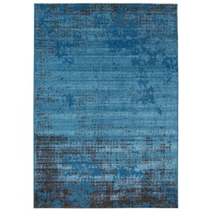 Tapis d'intérieur Vivian rectangulaire 5 pi x 8 pi au motifs abstraits bleu par Ecarpet