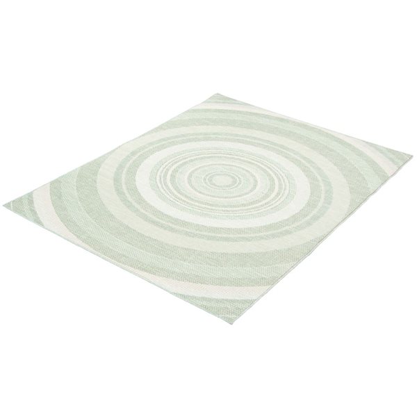 Tapis d'intérieur/extérieur Veranda Modern rectangulaire 5 pi x 7 pi au motifs géométriques menthe par Ecarpet