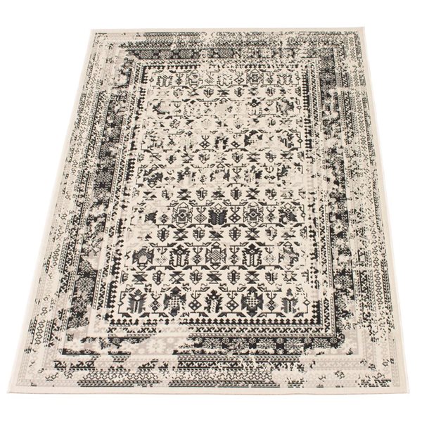 Ecarpet Wilby 4-ft x 6-ft Grey Rectangular Indoor Geometric Area Rug