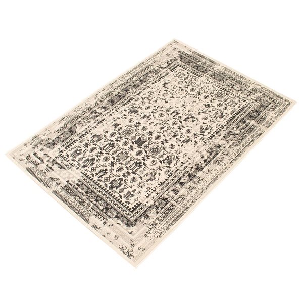 Ecarpet Wilby 4-ft x 6-ft Grey Rectangular Indoor Geometric Area Rug