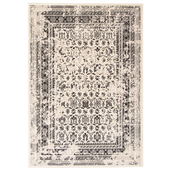 Ecarpet Wilby 4-ft x 6-ft Grey Rectangular Indoor Geometric Area Rug