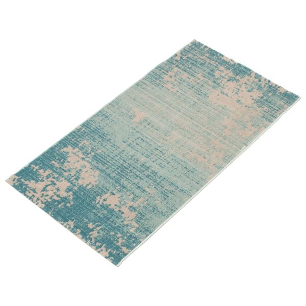 Ecarpet Vivian 3-ft x 5-ft Teal Rectangular Indoor Abstract Area Rug