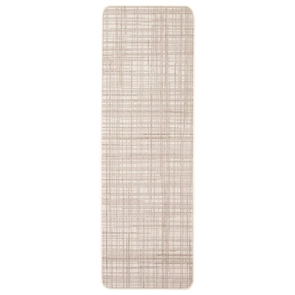 Tapis de passage d'intérieur/extérieur Vista rectangulaire 2 pi x 6 pi au motifs abstraits crème par Ecarpet