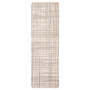 Tapis de passage d'intérieur/extérieur Vista rectangulaire 2 pi x 6 pi au motifs abstraits crème par Ecarpet