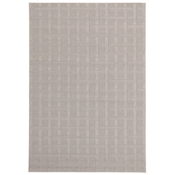 Tapis d'intérieur/extérieur Villa rectangulaire 7 pi x 10 pi au motifs géométriques gris par Ecarpet