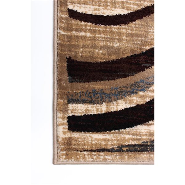 Ecarpet Yasmine 7-ft x 10-ft Chocolate Rectangular Indoor Abstract Area Rug