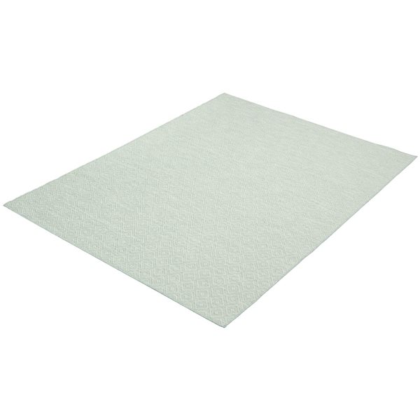 Tapis d'intérieur/extérieur Veranda Diamond rectangulaire 7 pi x 10 pi au motifs géométriques menthe par Ecarpet