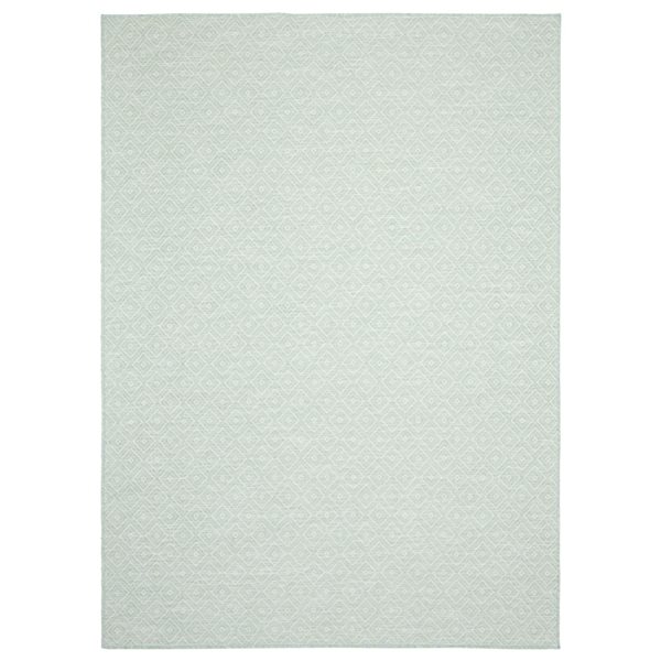 Tapis d'intérieur/extérieur Veranda Diamond rectangulaire 7 pi x 10 pi au motifs géométriques menthe par Ecarpet