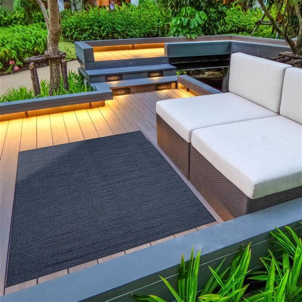 Ecarpet Yeta 7-ft x 10-ft Blue Rectangular Indoor Solid Area Rug