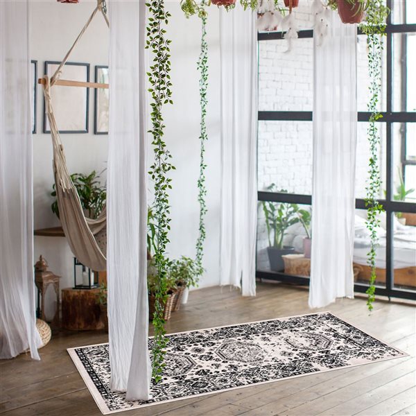 Ecarpet Venize 3-ft x 5-ft Grey Rectangular Indoor Geometric Area Rug