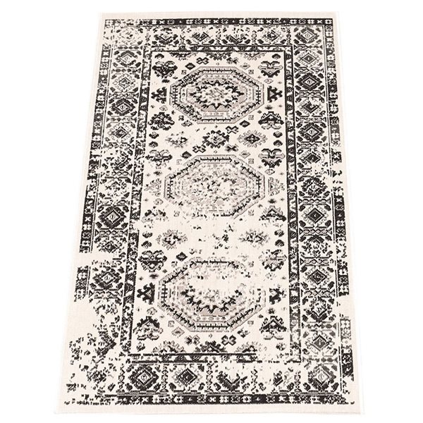 Ecarpet Venize 3-ft x 5-ft Grey Rectangular Indoor Geometric Area Rug