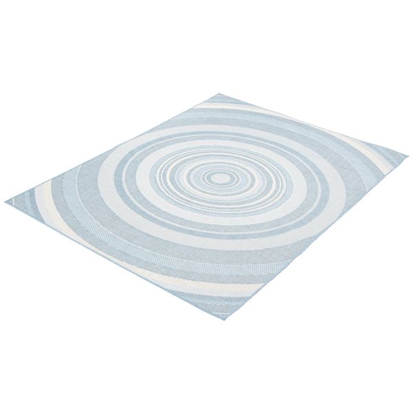 Ecarpet Veranda Modern 7-ft x 10-ft Light Blue Rectangular Indoor/outdoor Geometric Area Rug