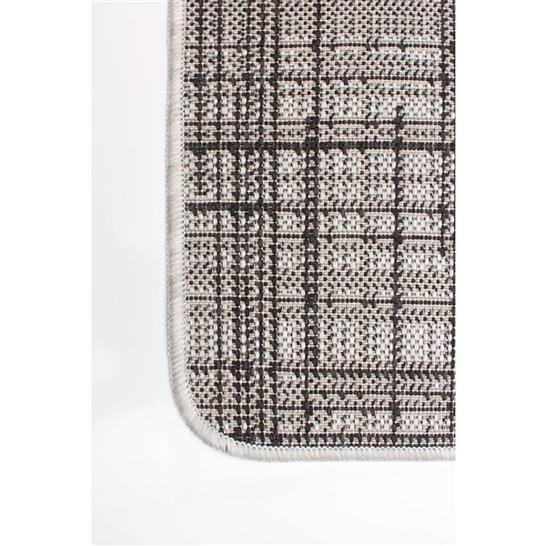 Tapis d'intérieur/extérieur Vista rectangulaire 2 pi x 4 pi au motifs abstraits gris par Ecarpet