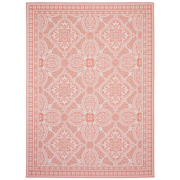 Tapis d'intérieur/extérieur Veranda Traditional rectangulaire 7 pi x 10 pi corail par Ecarpet