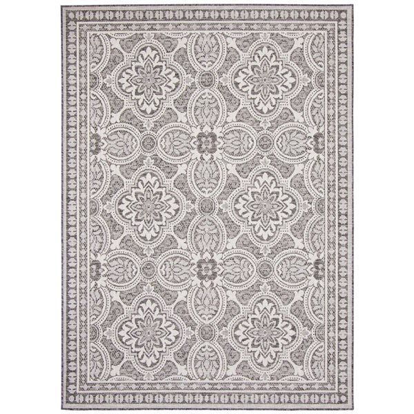 Ecarpet Veranda Traditional 7-ft x 10-ft Grey Rectangular Indoor ...