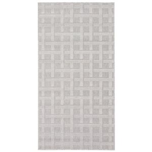 Tapis d'intérieur/extérieur Villa rectangulaire 3 pi x 5 pi au motifs géométriques gris par Ecarpet