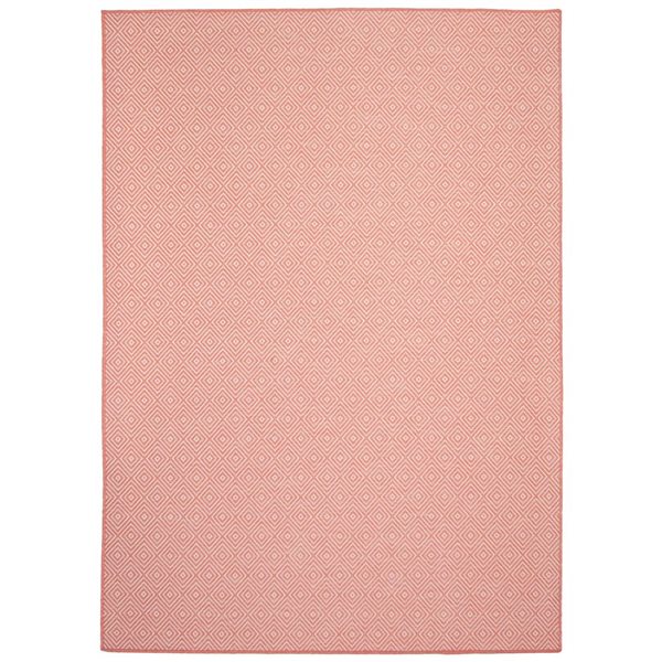 Tapis d'intérieur/extérieur Veranda Diamond rectangulaire 5 pi x 7 pi au motifs géométriques corail par Ecarpet