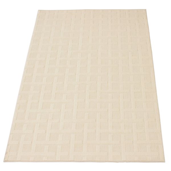 Ecarpet Villa 5-ft x 8-ft Ivory Rectangular Indoor/outdoor Geometric Area Rug