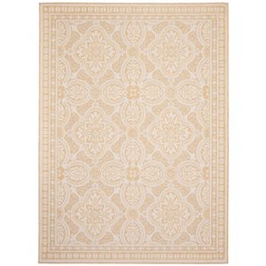 Tapis d'intérieur/extérieur Veranda Traditional rectangulaire 5 pi x 7 pi doré par Ecarpet