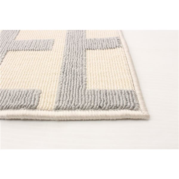 Ecarpet Villa 7-ft x 10-ft Light Grey Rectangular Indoor/outdoor Geometric Area Rug