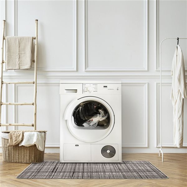 Tapis de passage d'intérieur/extérieur Vista rectangulaire 2 pi x 6 pi au motifs abstraits gris par Ecarpet