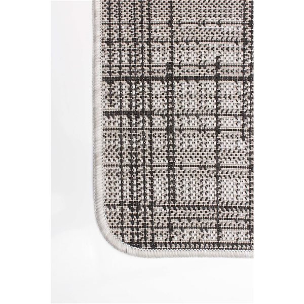 Tapis de passage d'intérieur/extérieur Vista rectangulaire 2 pi x 6 pi au motifs abstraits gris par Ecarpet