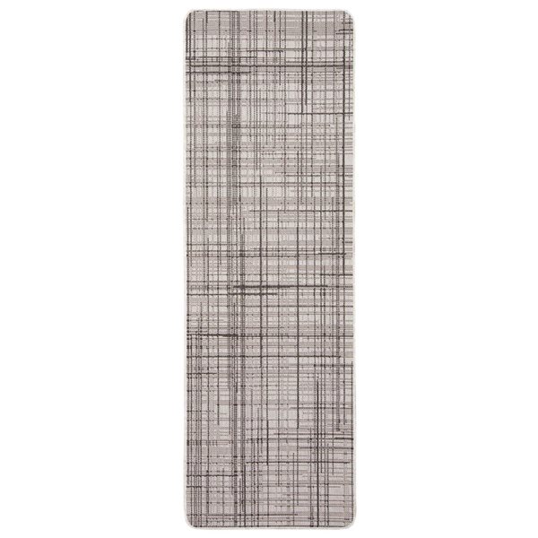 Tapis de passage d'intérieur/extérieur Vista rectangulaire 2 pi x 6 pi au motifs abstraits gris par Ecarpet