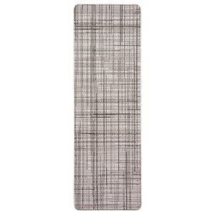 Tapis de passage d'intérieur/extérieur Vista rectangulaire 2 pi x 6 pi au motifs abstraits gris par Ecarpet