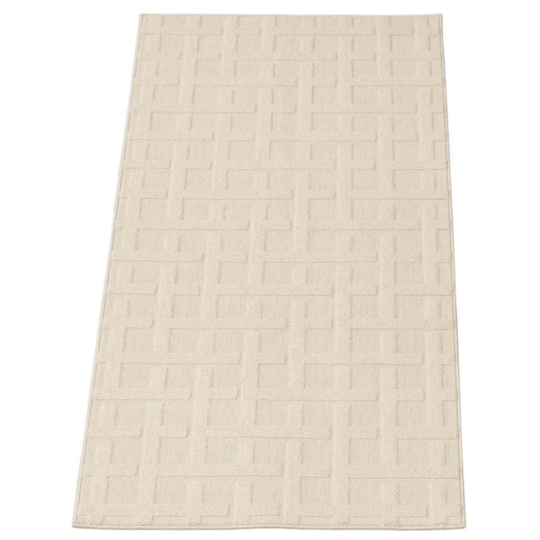 Ecarpet Villa 3-ft x 5-ft Ivory Rectangular Indoor/outdoor Geometric Area Rug