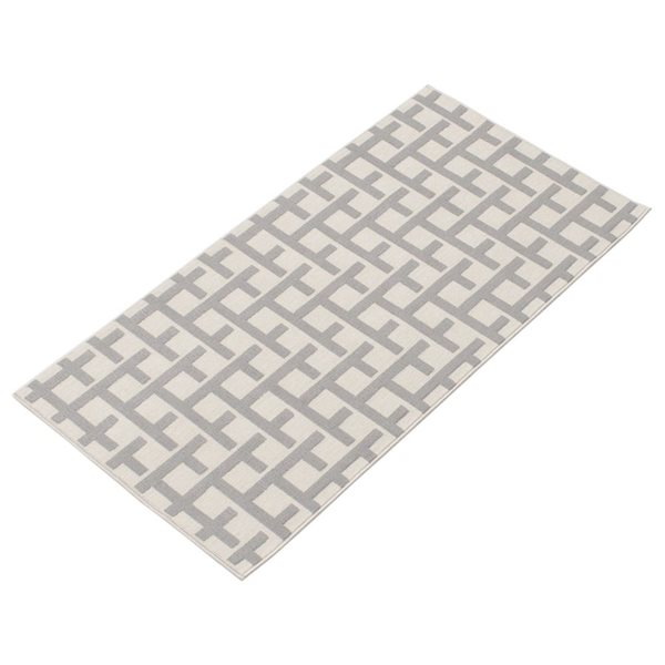 Ecarpet Villa 3-ft x 5-ft Light Grey Rectangular Indoor/outdoor Geometric Area Rug