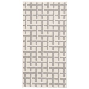 Ecarpet Villa 3-ft x 5-ft Light Grey Rectangular Indoor/outdoor Geometric Area Rug