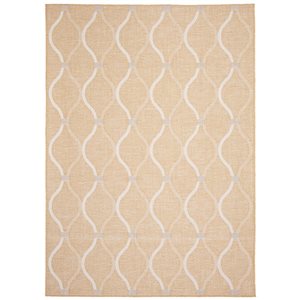 Ecarpet Veranda Abstract 7-ft x 10-ft Gold Rectangular Indoor/outdoor Trellis Area Rug