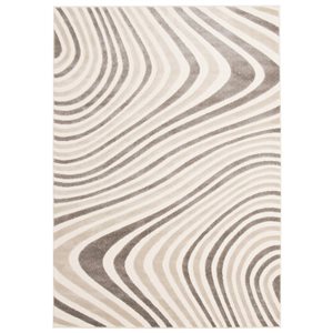 Tapis d'intérieur Zuma rectangulaire 5 pi x 8 pi au motifs abstraits ivoire par Ecarpet