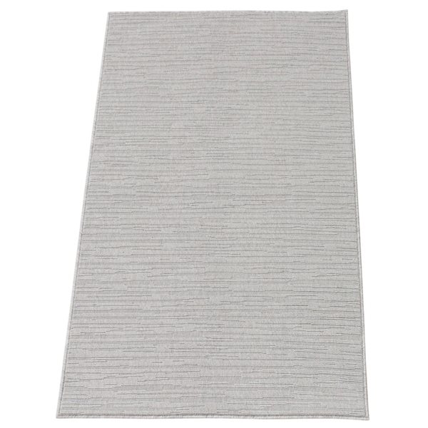 Ecarpet Yeta 3-ft x 5-ft Grey Rectangular Indoor Solid Area Rug