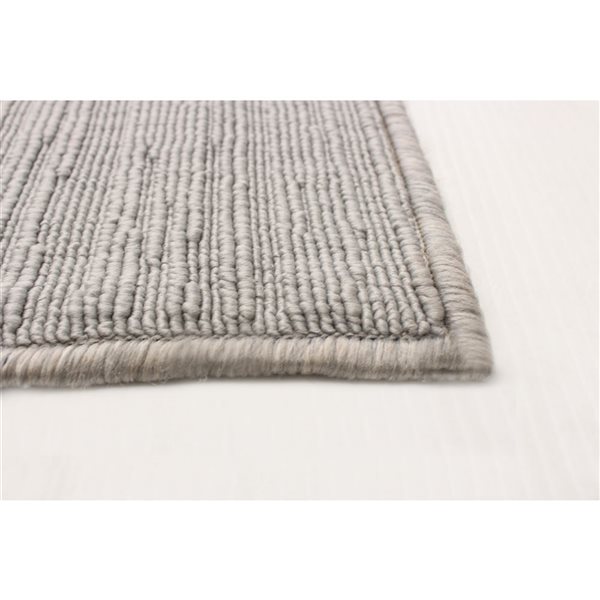 Ecarpet Yeta 3-ft x 5-ft Grey Rectangular Indoor Solid Area Rug