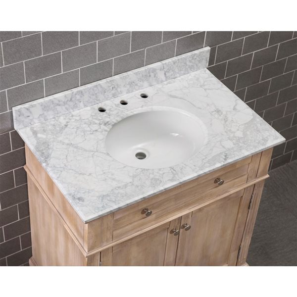 Ensemble de meble-lavabo de 36 po brun pâle par Sunjoy avec lavabo simple oval