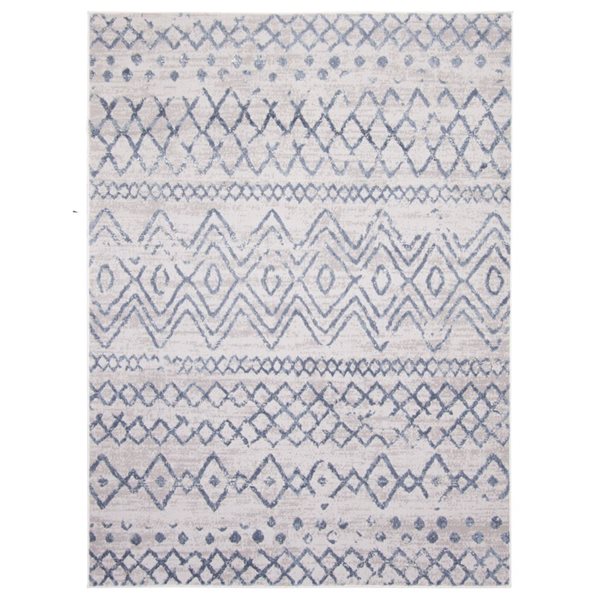 Tapis Astrid par ECARPET rectangulaire bleu de 7,5 pi x 9,5 pi