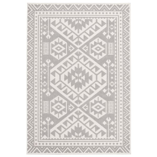 ECARPET Aaya 5.25-ft x 7.5-ft Light Grey Rectangular Area rug