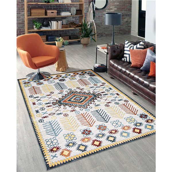 Tapis Aqua Gypsy par ECARPET rectangulaire gris de 8 pi x 10 pi