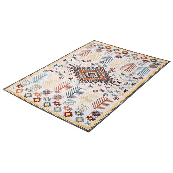 Tapis Aqua Gypsy par ECARPET rectangulaire gris de 8 pi x 10 pi