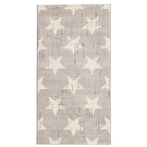 ECARPET Angel 3-ft x 5-ft Light Grey Rectangular Area rug