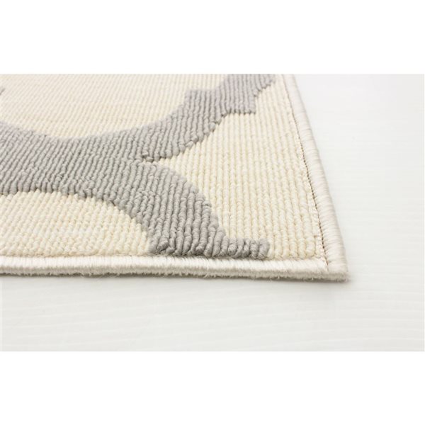 ECARPET Cambridge 3-ft x 5-ft Ivory and Grey Rectangular Area rug