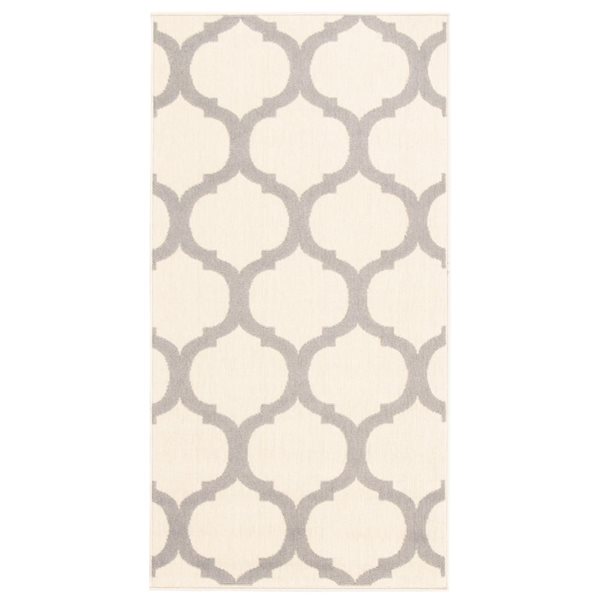 ECARPET Cambridge 3-ft x 5-ft Ivory and Grey Rectangular Area rug