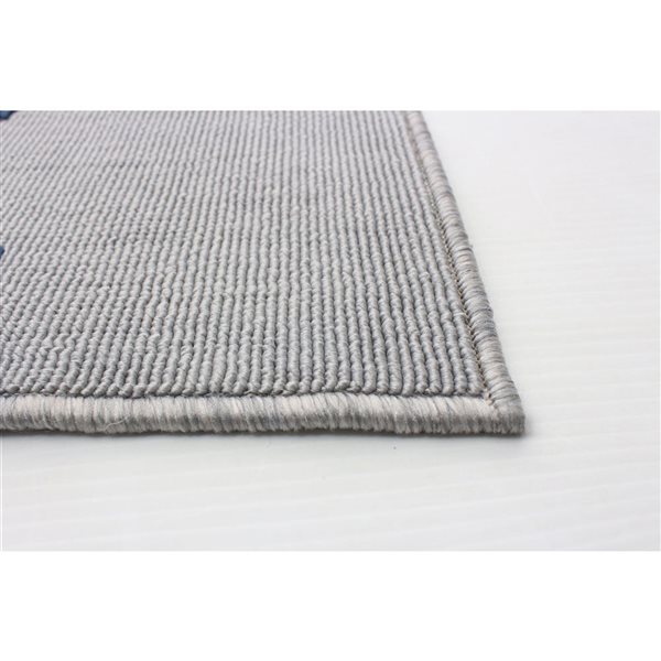 Tapis Cambridge par ECARPET rectangulaire gris et bleu marine de 5,25 pi x 7,5 pi